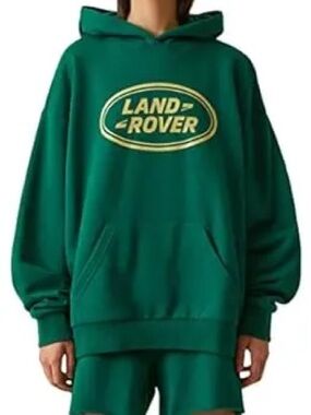 PacSun Green Land Rover Logo Hoodie with Yellow Accent